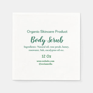 Guardanapo De Papel Corpo natural verde orgânico esfregar manteiga adi