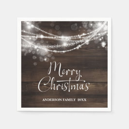 Guardanapo De Papel Corrente de Cordas Luz Madeira Natal