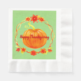 Guardanapo De Papel Correspondência de Ação de Graças Aquarela Pumpkin