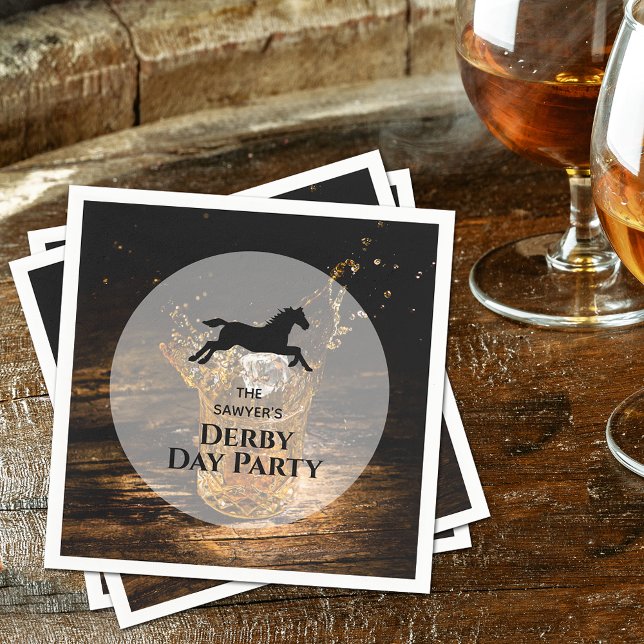Guardanapo De Papel Corrida de Cavalo Rustic Bourbon Derby (Rustic Bourbon Derby Horse Racing Napkins)