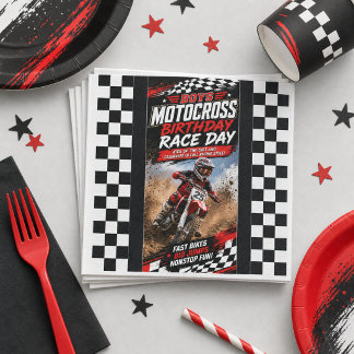 Guardanapo De Papel Corrida de Motocross de Aniversário