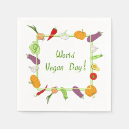 Guardanapo De Papel Corte Minimalista do Dia Mundial da Vegetariana