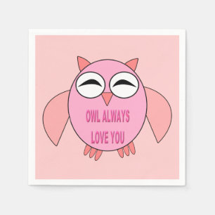 Guardanapo De Papel Coruja de Mensagens de Amor Bonito Papel Nápoles