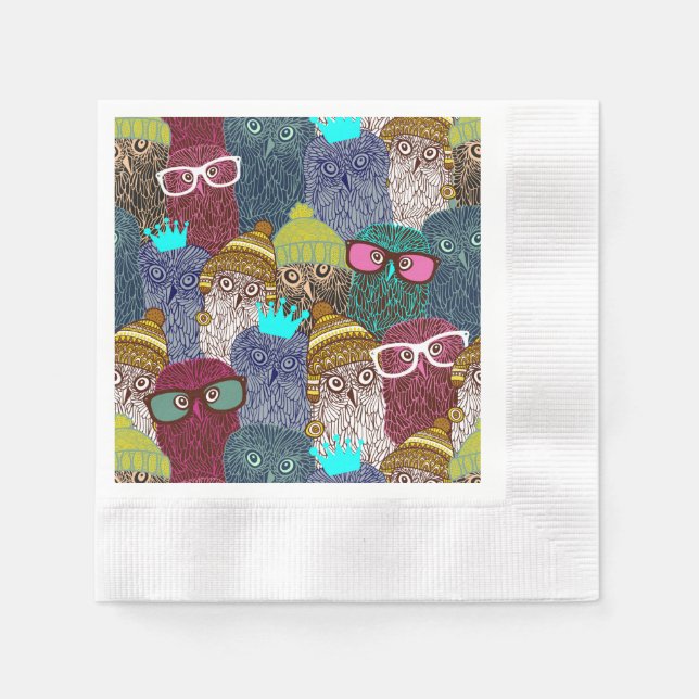 Guardanapo De Papel Coruja na coroa (Frente)