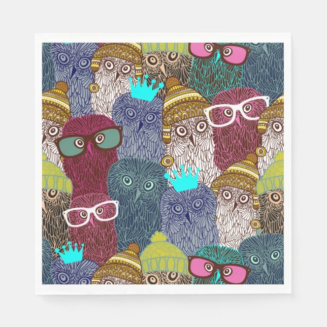 Guardanapo De Papel Coruja na coroa (Frente)