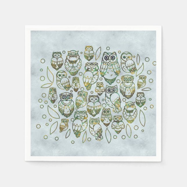 Guardanapo De Papel Corujas Decorativas (Frente)