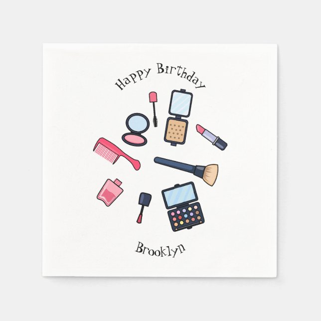 Guardanapo De Papel Cosméticos / ilustração de desenho animado (Frente)