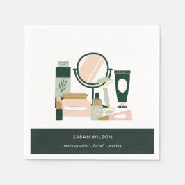 Guardanapo De Papel Cosmologista Elegante Blush Green Makeup