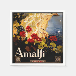 Guardanapo De Papel Costa do Amalfi - Itália Poster de viagens Art Gr