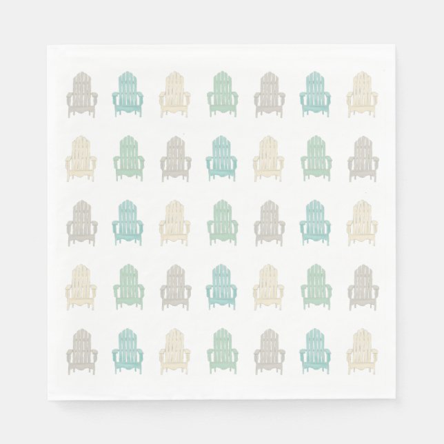 Guardanapo De Papel Costeira Adirondack Chairs Lake House Beach House (Frente)