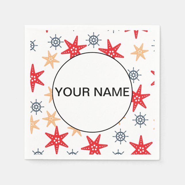 Guardanapo De Papel Costeiros Engraçados E Padrões De Rodas (Frente)