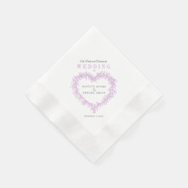 Guardanapo De Papel Costume de casamento branco roxo com arte de conch