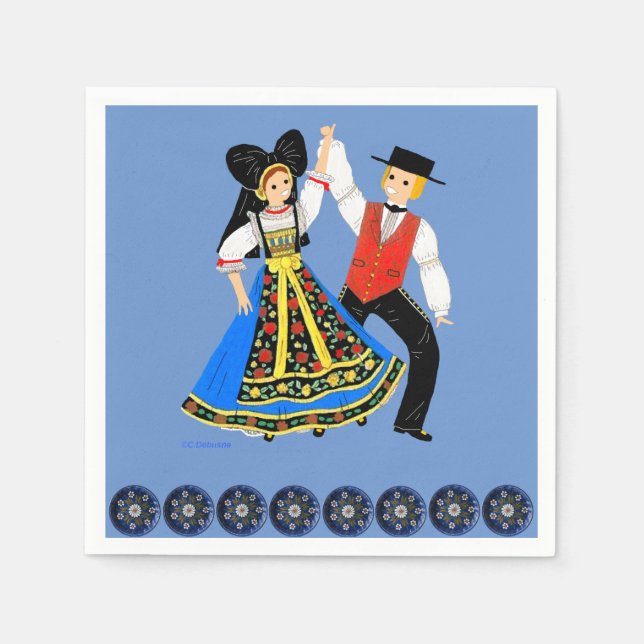 Guardanapo De Papel Costume Tradicional d'Alsace, França (Frente)