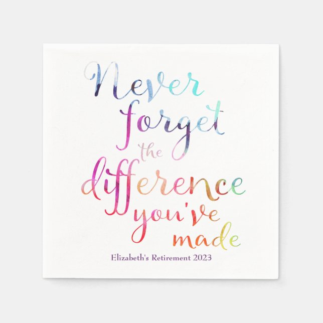 Guardanapo De Papel Cota de Apreciação de Aposentadoria (Frente)