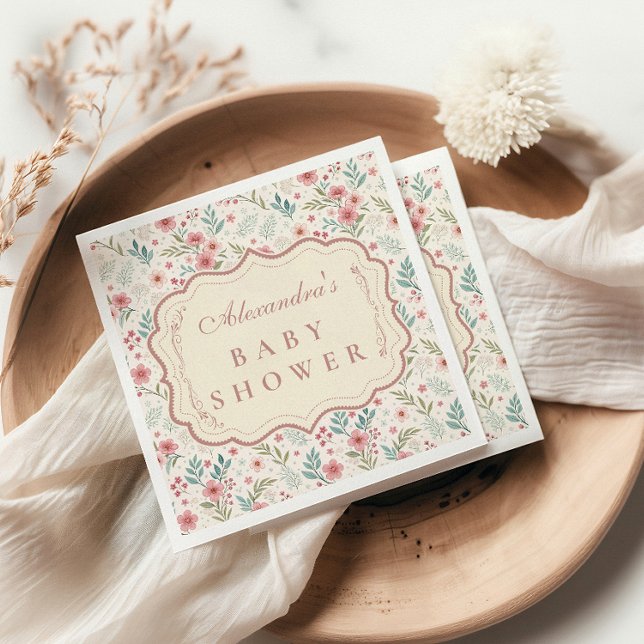 Guardanapo De Papel Cottage Garden Antique Baby Shower (Criador carregado)