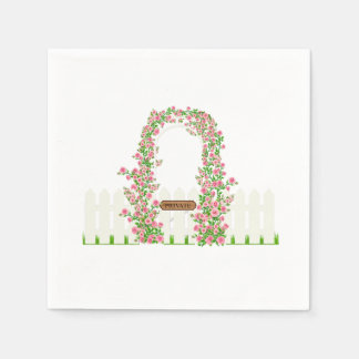 Guardanapo De Papel Cottage Garden Floral Arch & White Fence Custom 