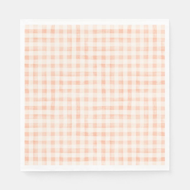 Guardanapo De Papel Country Peach - Gingham Napkins (Frente)