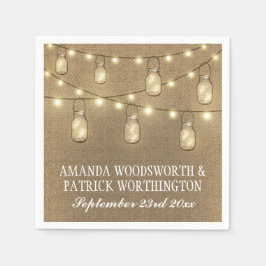 Guardanapo De Papel Country Rustic Burlap Mason Jar Wedkins