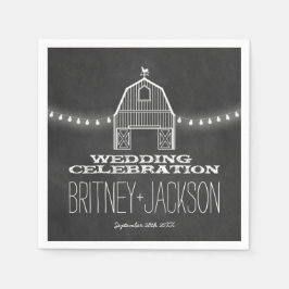 Guardanapo De Papel Country Rustic Chalkboard Barn Wedkins