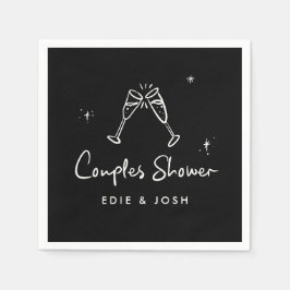 Guardanapo De Papel Couples shower modern natural elegant handwritten