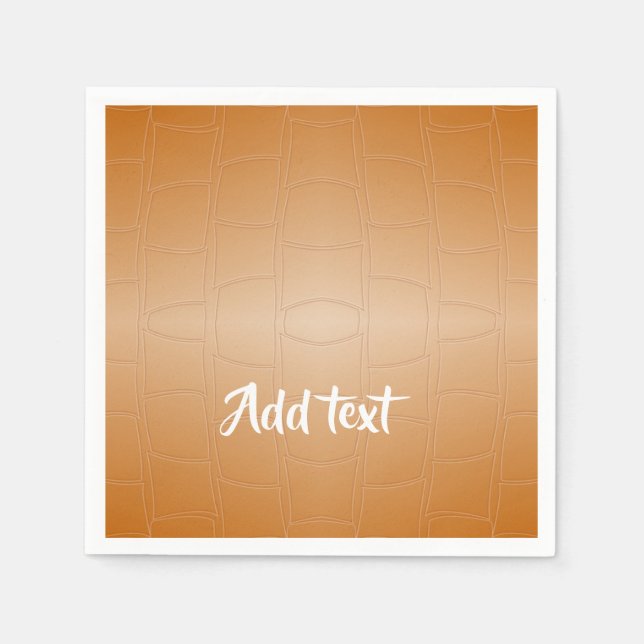 Guardanapo De Papel Couro castanho monograma texturizado (Frente)