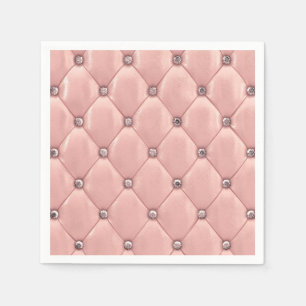 Guardanapo De Papel Couro Metálico Elegante Rosa Esbranquiçado