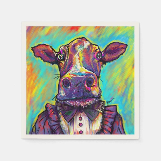 Guardanapo De Papel Cow Cocktail Napkins (Frente)