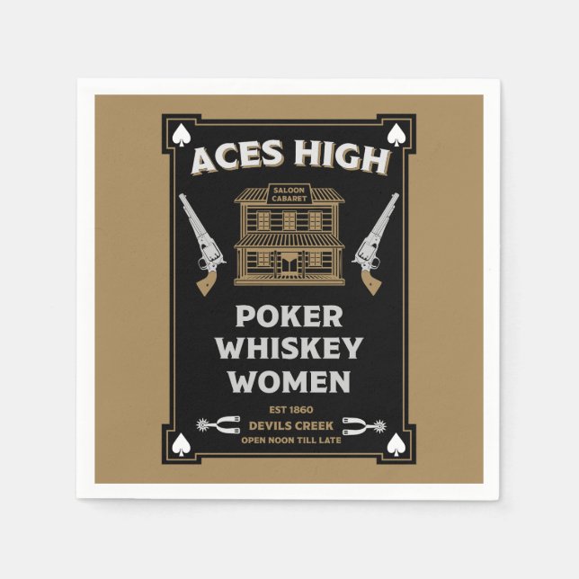 Guardanapo De Papel Cowboy American Frontier Saloon (Frente)