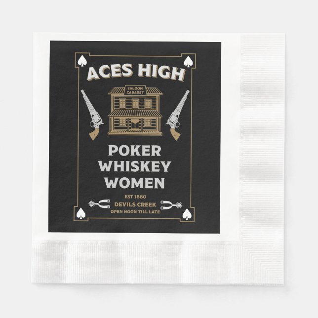 Guardanapo De Papel Cowboy American Frontier Saloon (Frente)