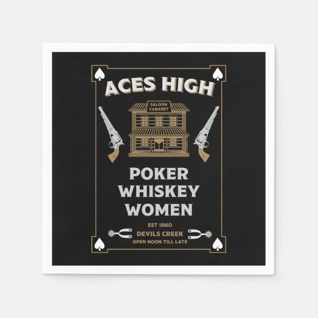 Guardanapo De Papel Cowboy American Frontier Saloon (Frente)