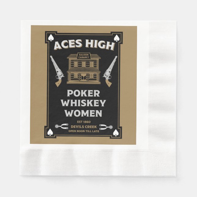 Guardanapo De Papel Cowboy American Frontier Saloon (Frente)