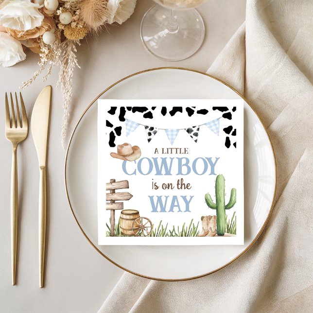 Guardanapo De Papel Cowboy Baby Shower Party Napkins (Criador carregado)