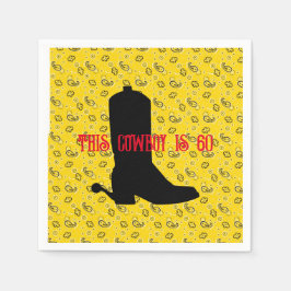 Guardanapo De Papel Cowboy Boot Spurs Silhouette Bandana 60º Aniversár
