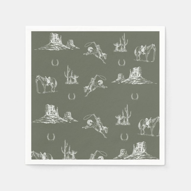 Guardanapo De Papel Cowboy Cocktail Napkin (Frente)