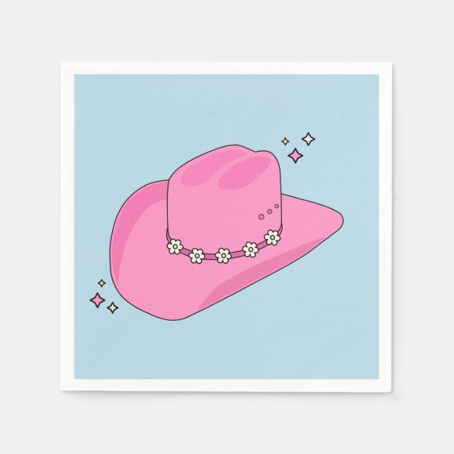 Guardanapo De Papel Cowboy Hoppy Pink E Azul (Frente)