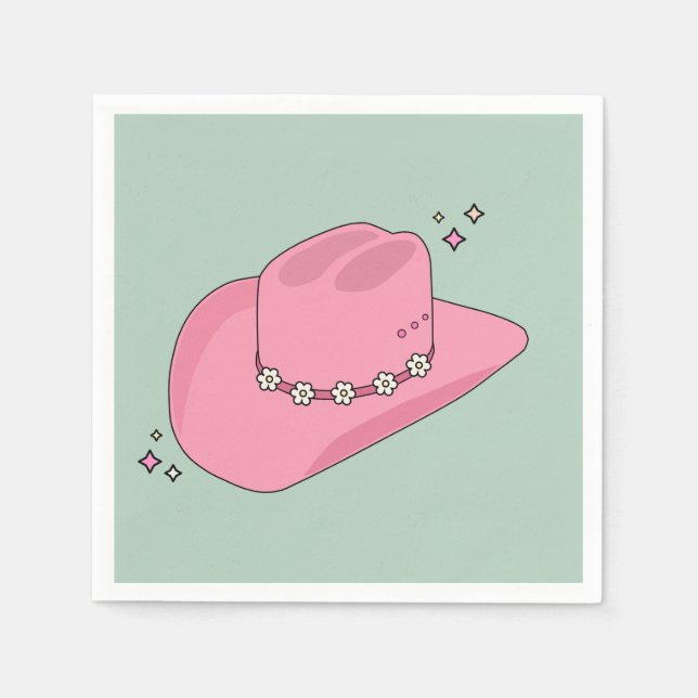 Guardanapo De Papel Cowboy Hoppy Pink E Green (Frente)