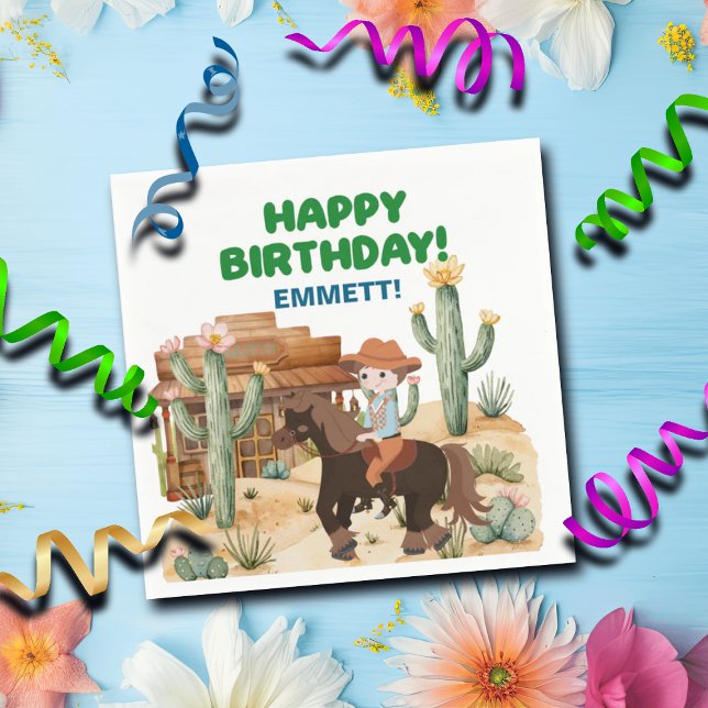 Guardanapo De Papel Cowboy na Festa de aniversário de Cavalo (Criador carregado)