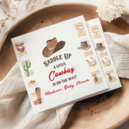 Guardanapo De Papel Cowboy Ocidental Rodeo Chá de fraldas Oeste Selvag