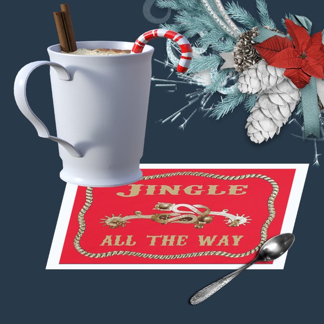 Guardanapo De Papel Cowboy Ocidental Spurs Jingle Por Todo O Caminho (Criador carregado)