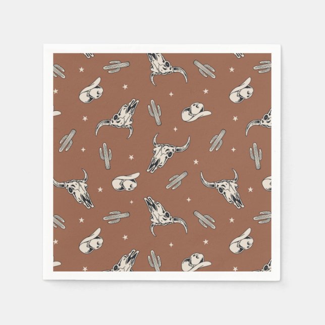 Guardanapo De Papel Cowboy Party Napkins | Partido Ocidental Napkins (Frente)