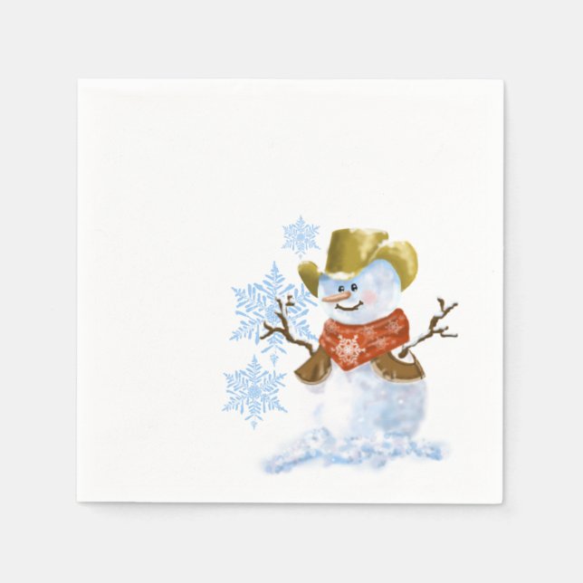 Guardanapo De Papel Cowboy Snowman Paper Napkin (Frente)