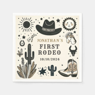 Guardanapo De Papel Cowboy Wild Western First Rodeo Primeiro Aniversár