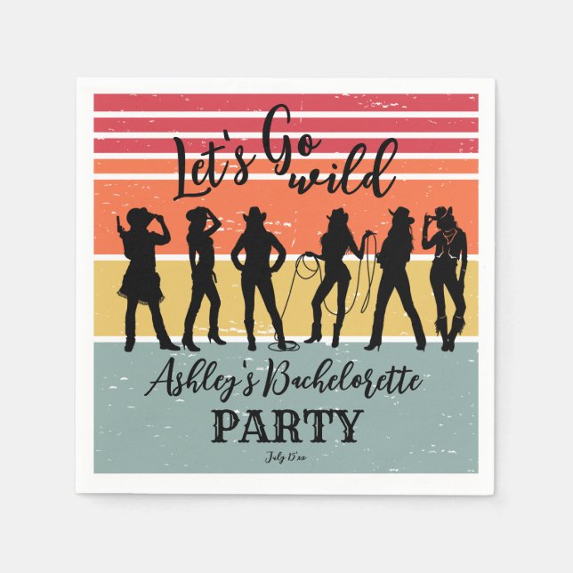 Guardanapo De Papel Cowboys deixa a festa de solteira selvagem de vinh (Frente)