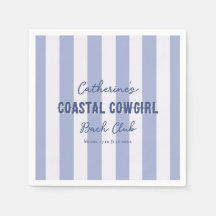 Cowgirl Costeira Bach Club Listras Azuis e Brancas