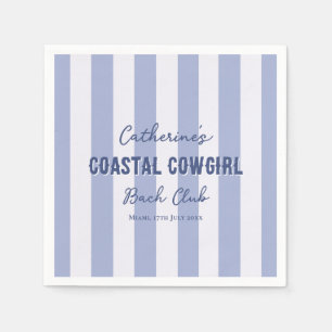 Guardanapo De Papel Cowgirl Costeira Bach Club Listras Azuis e Brancas