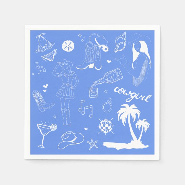 Guardanapo De Papel Cowgirl Costeira Coquetel Napkins (Frente)