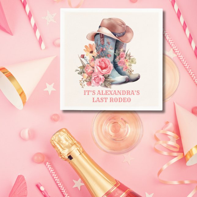 Guardanapo De Papel Cowgirl Rosa Nashville Vamos Go Girls Bachelorette (Criador carregado)