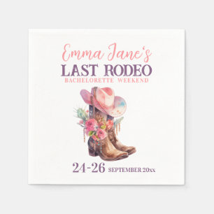 Guardanapo De Papel Cowgirl Último Rodeio Pink Despedida de Solteira