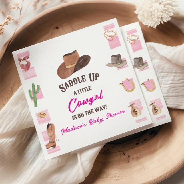 Guardanapo De Papel Cowgirl Western Rodeo Wild West Chá de fraldas (Criador carregado)