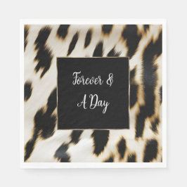 Guardanapo De Papel Cowhide Dourada Branca Preta